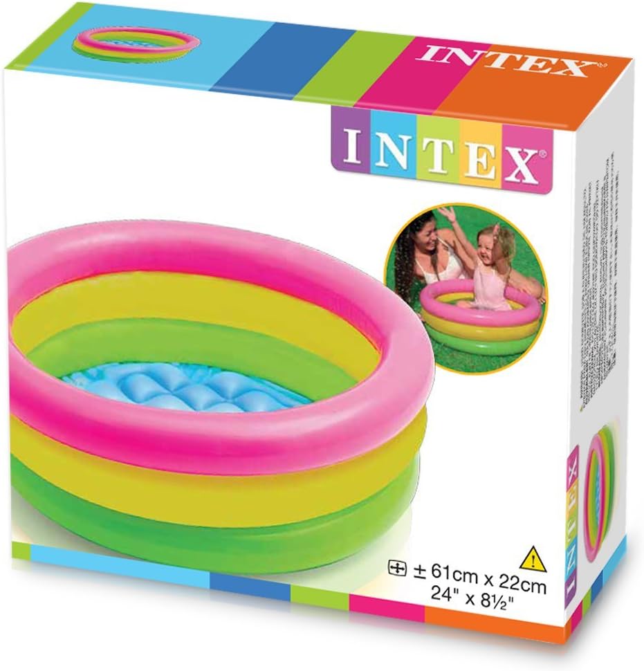 Intex Planschbecken 61 x 22 cm aufblasbar, 3 Ringe Kinderbecken