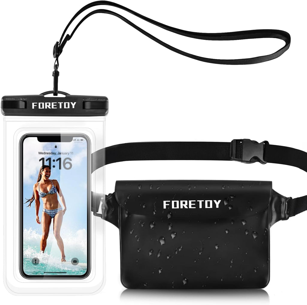 FORETOY wasserdichte Handytasche IPX8 Bauch- und Beutelhuelle fuer Wassersport