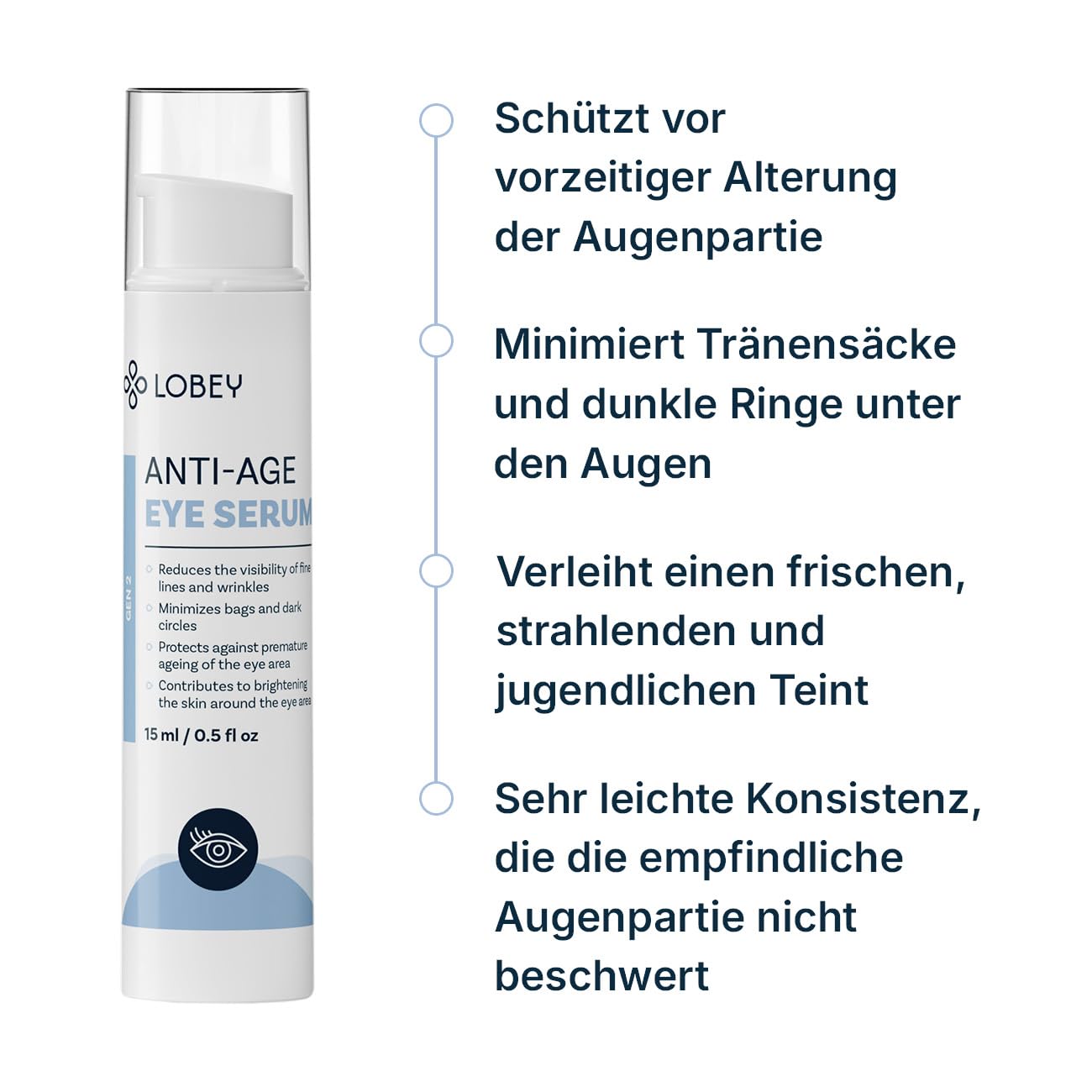 LOBEY Hyaluron Augencreme Anti-Falten gegen Augenringe Pflege