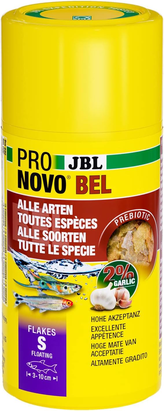 JBL ProNovo Bel Flakes S 100 ml Flockenfutter 2% Knoblauch fuer 3-10 cm