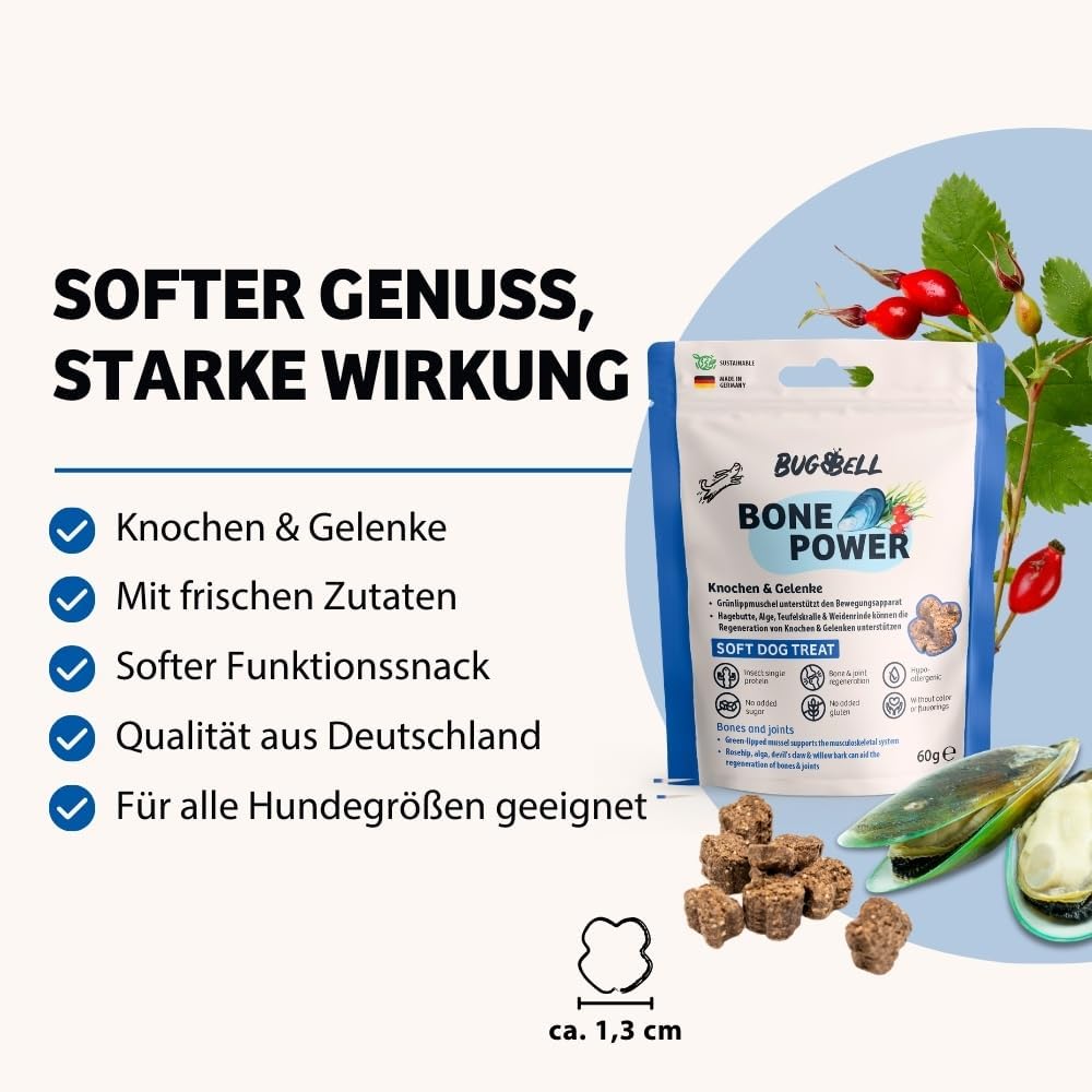 BugBell Soft Snack Hundeleckerli Hypoallergen Insektenprotein verschiedene S