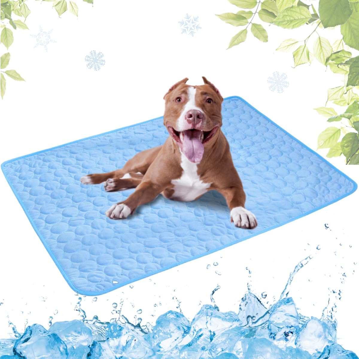 Selbstkuehlende Hundematte 40x50 cm Blau Waschbar Kuehlkissen fuer Hunde