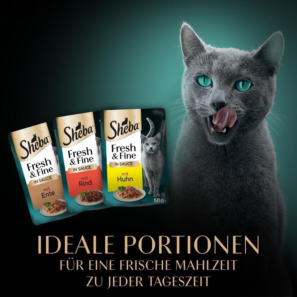 Sheba CatCare Fresh & Fine Fleisch 50g Katzen Nassfutter Pouch Sauce