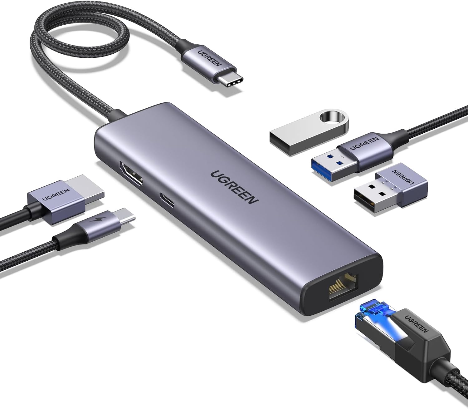 UGREEN Revodok 1061 USB-C Hub HDMI 4K Ethernet Power Delivery 100W