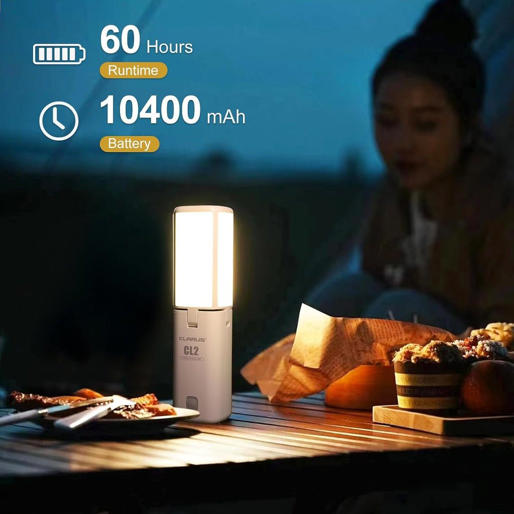 Klarus CL2 Campinglampe 750 Lumen, 10000 mAh wiederaufladbar, 8 Modi, IPX5