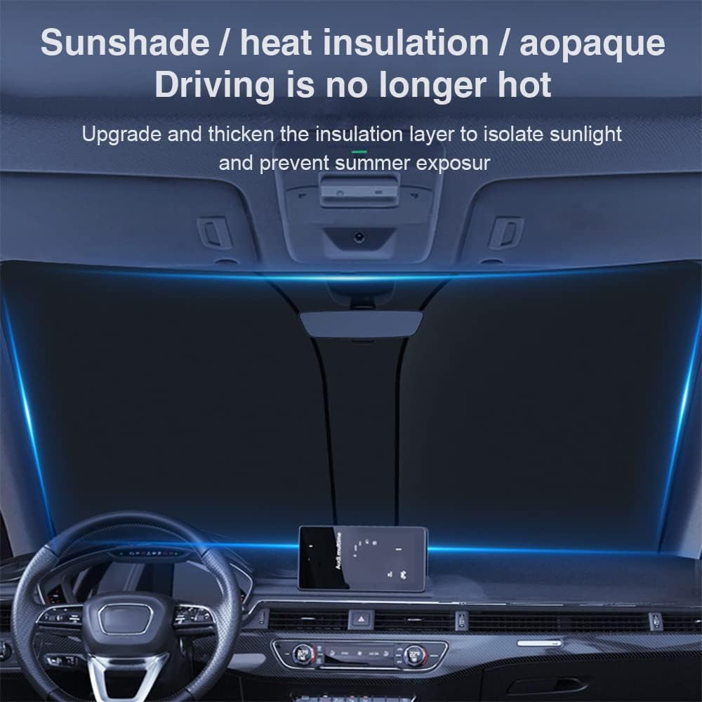 Sonnenschutz Frontscheibe 142×80 cm faltbar UV-Hitzeschutz selbsthaftend