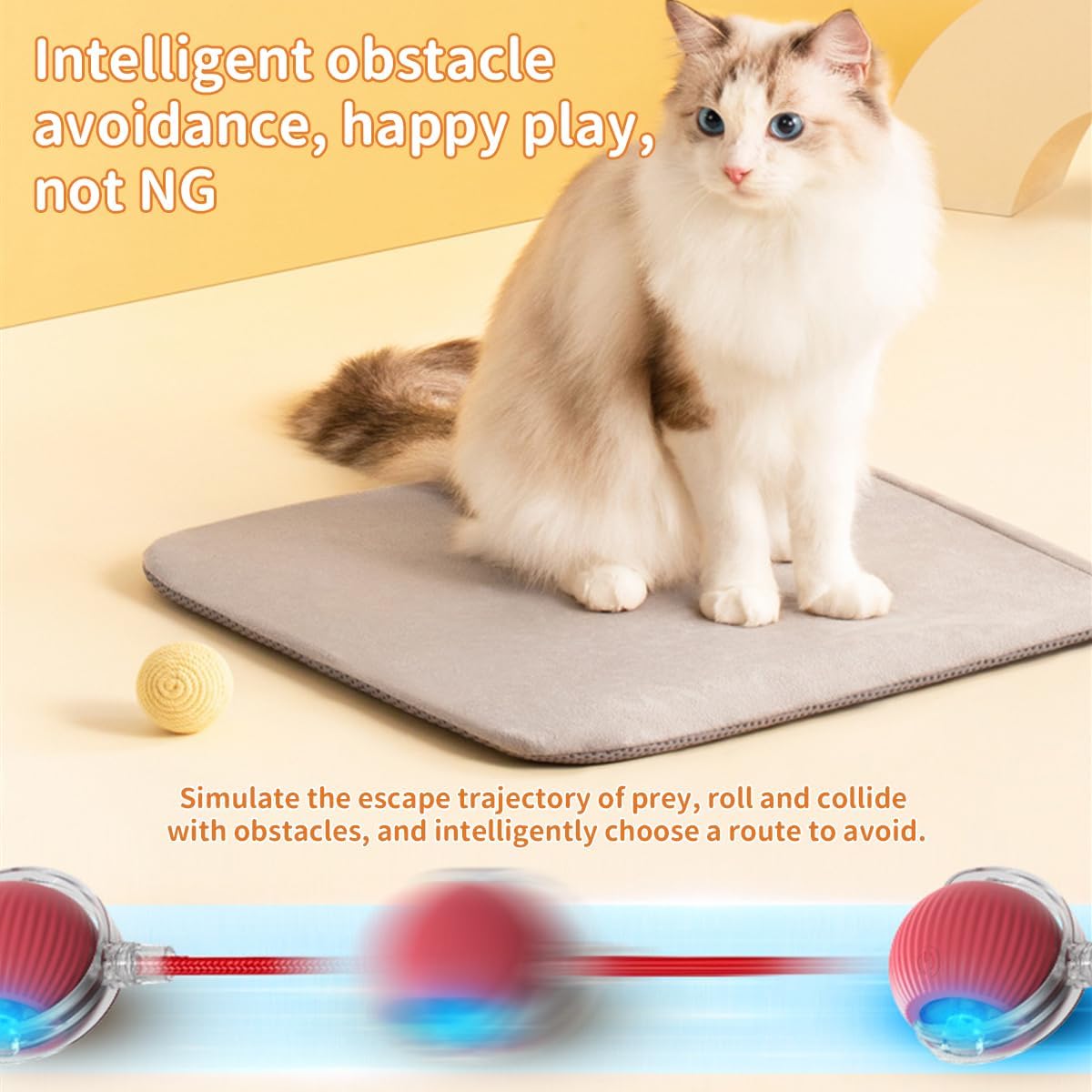 Interaktive Haustier Spielkugeln 2er Set Katzen Hunde USB Aufladbar