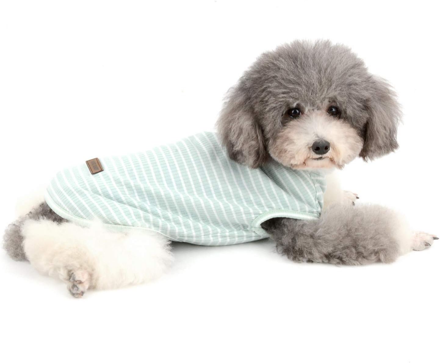 Zunea Hundeshirt Uebergangstanktop gestreift grau Baumwolle Chihuahua S-XXL