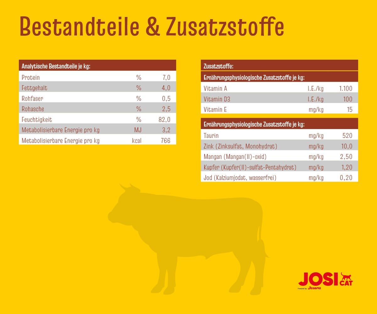 JosiCat Rind in Sauce Adult Nassfutter 12 x, verschiedene Sorten