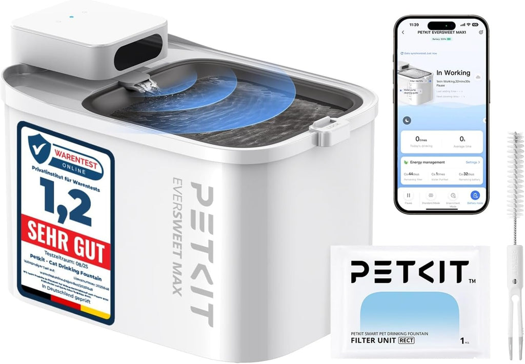 PETKIT Trinkbrunnen Edelstahl BPA-frei leise 26 dB Bewegungssensor spuelmaschi