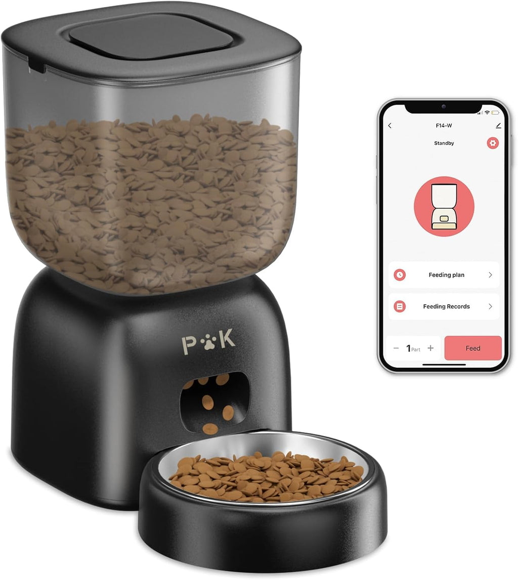 PUPPY KITTY Futterautomat fuer Katzen mit WiFi App und Edelstahlnapf