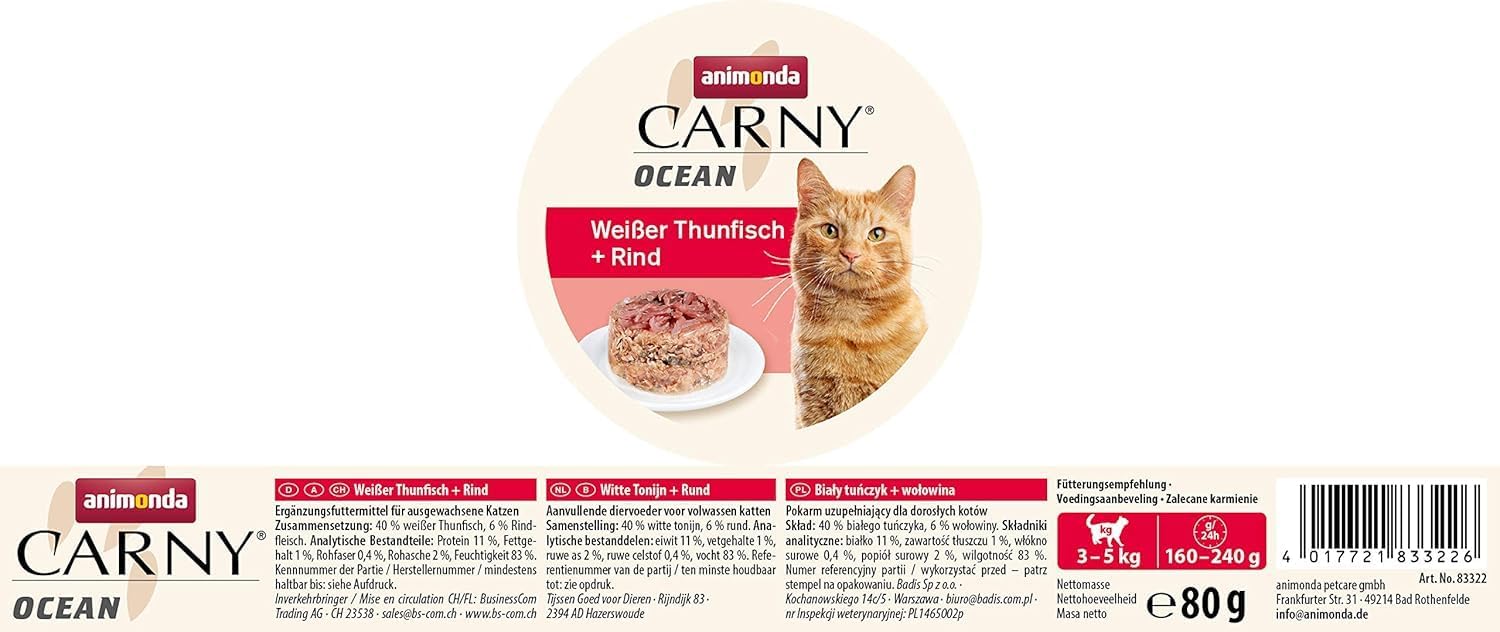 animonda Carny Adult Ocean Katzen Nassfutter 12x80g Meeresvielfalt