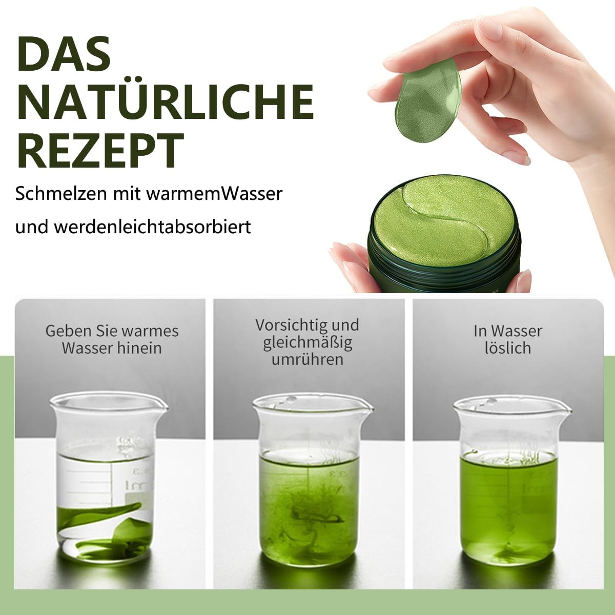 Augenpads 60 Stueck Hyaluron Avocado gegen Augenringe Falten