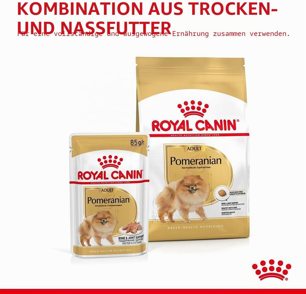 Royal Canin Pomeranian Adult Trockenfutter fuer kleine Hunde, verschiede