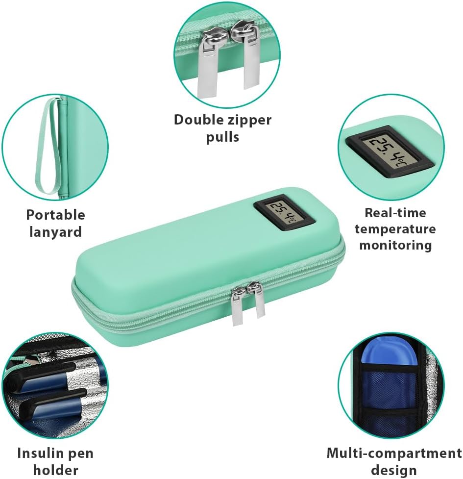Insulin Kuehltasche mit 2 Kuehlakkus Gel fuer Insulin Pen, klein, wiederverwendbar