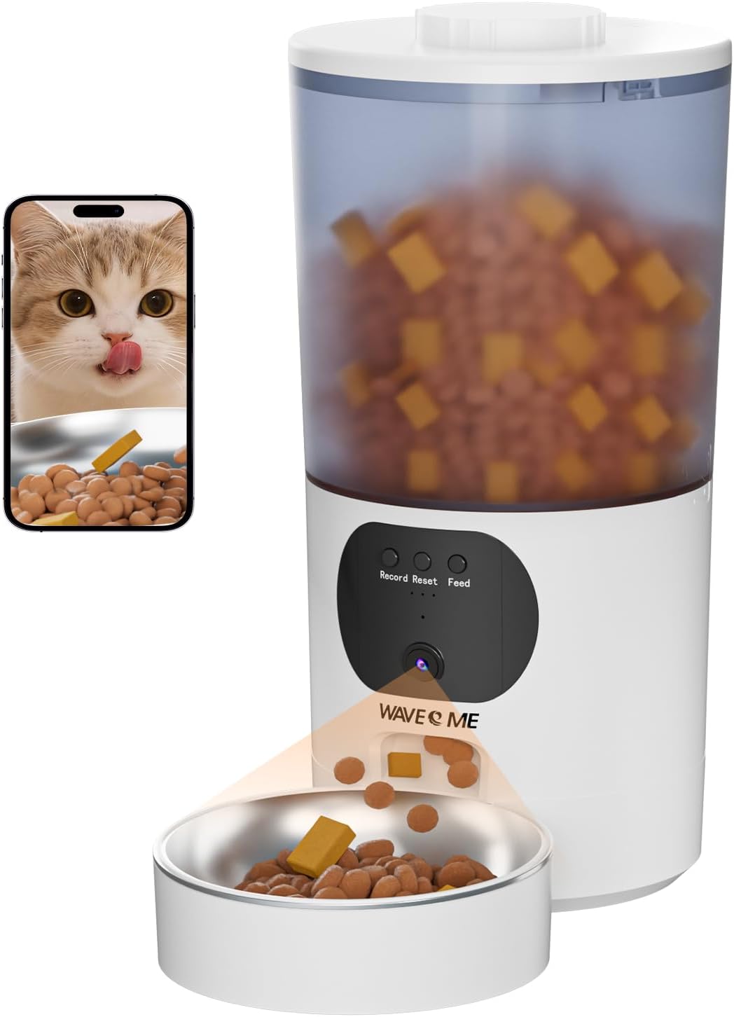 Futterautomat fuer Katzen und Hunde mit App Steuerung und Sprachaufnahme