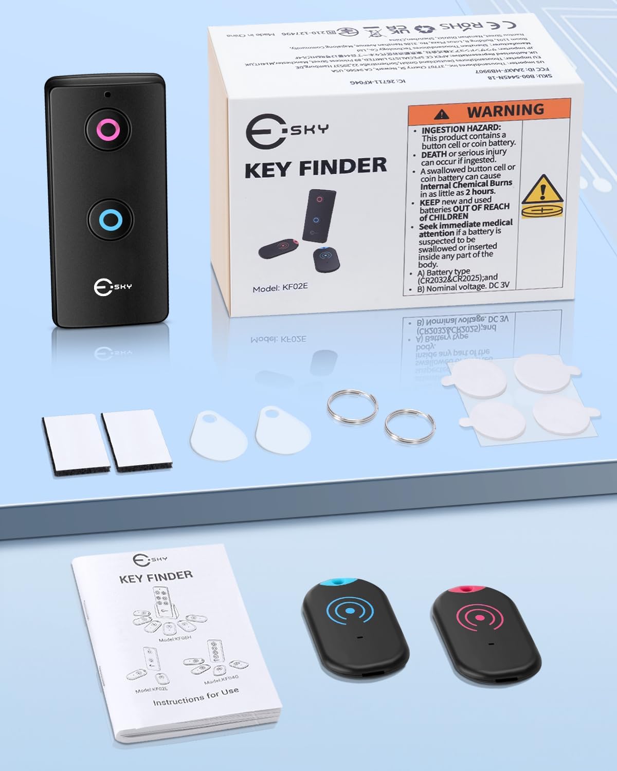 Ultra Slim Schluesselfinder 80 dB 2 Empfaenger Key Finder fuer Schluessel