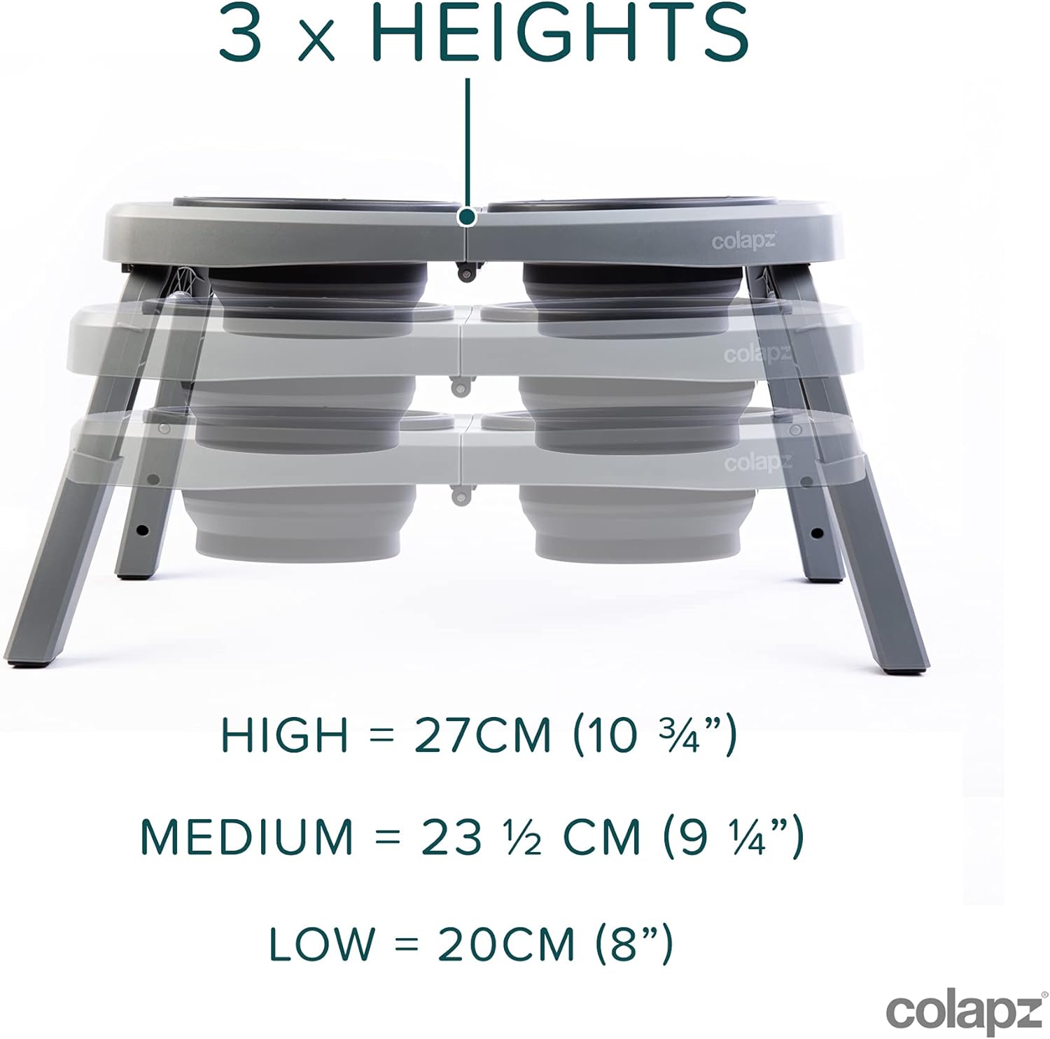 Colapz 2er Set faltbare Hundenaepfe mit verstellbarem Staender, reisefreundlich