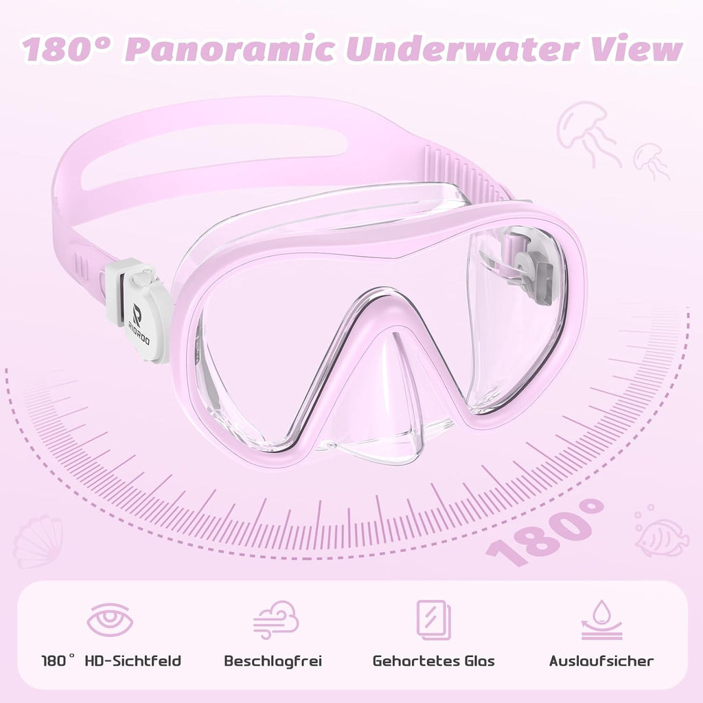 Kinder Schwimmbrille 180° Panorama Taucherbrille Anti-Beschlag Auslaufsicher