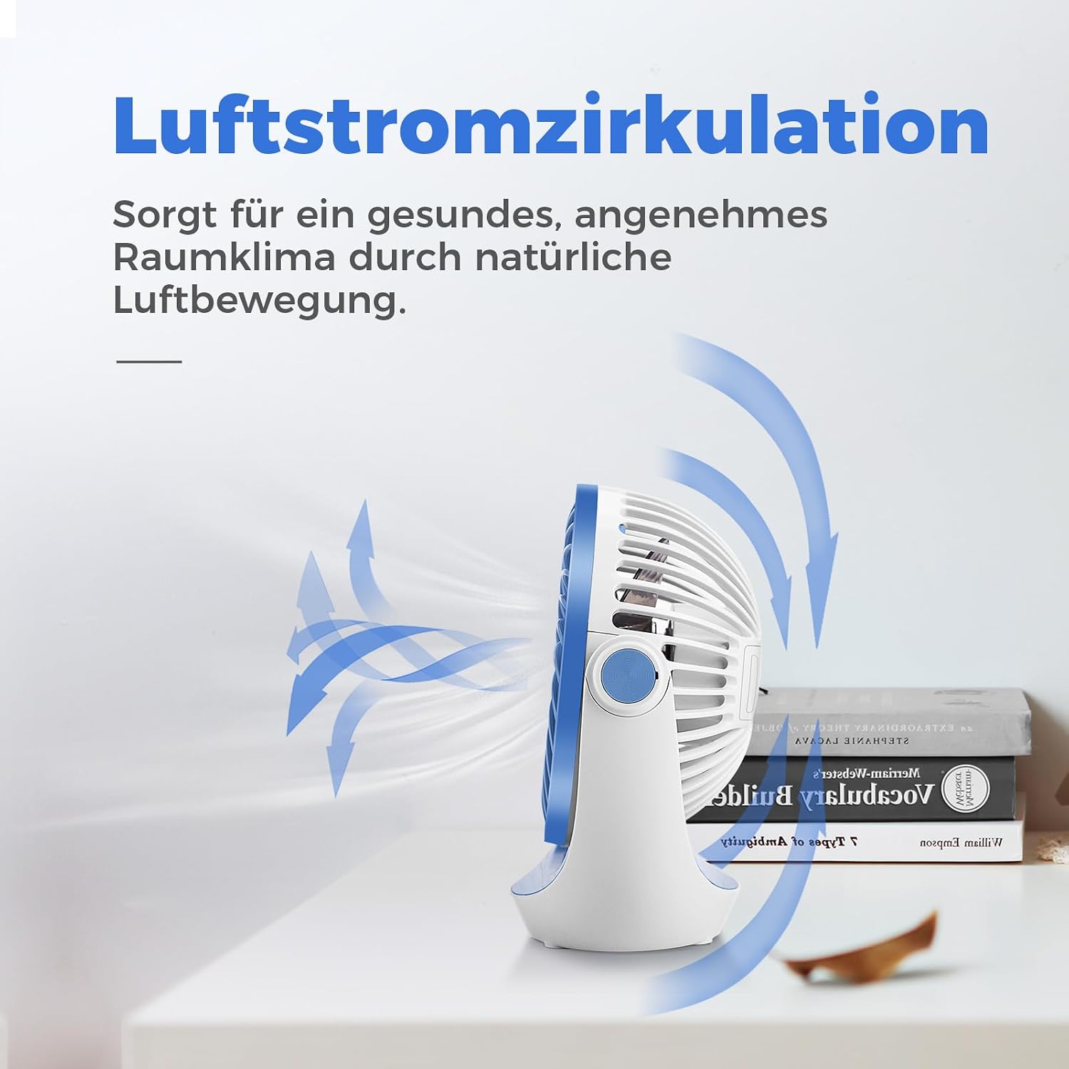 OCOOPA USB Tischventilator 360° drehbar, leise, 3 Geschwindigkeiten, tragbar