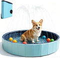 Faltbarer Hundepool 20x80 cm mit Sprinkler und Ablassventil fuer Garten
