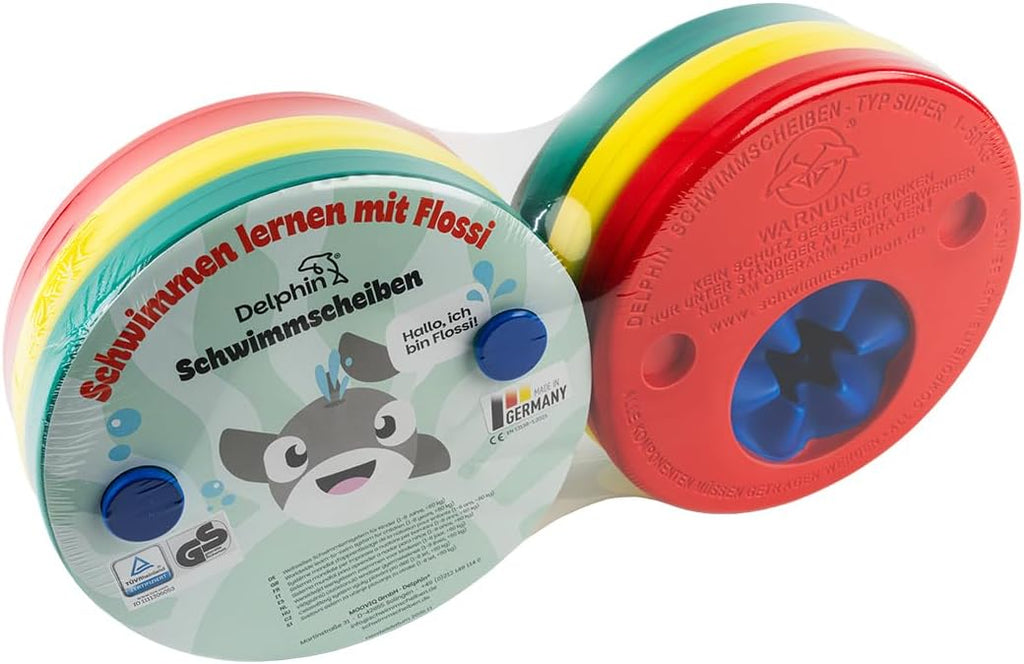 Delphin Schwimmscheiben rot gelb gruen bis 60 kg Schwimmhilfe 4291
