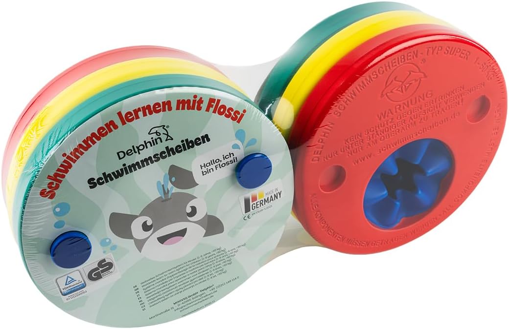 Delphin Schwimmscheiben rot gelb gruen bis 60 kg Schwimmhilfe 4291
