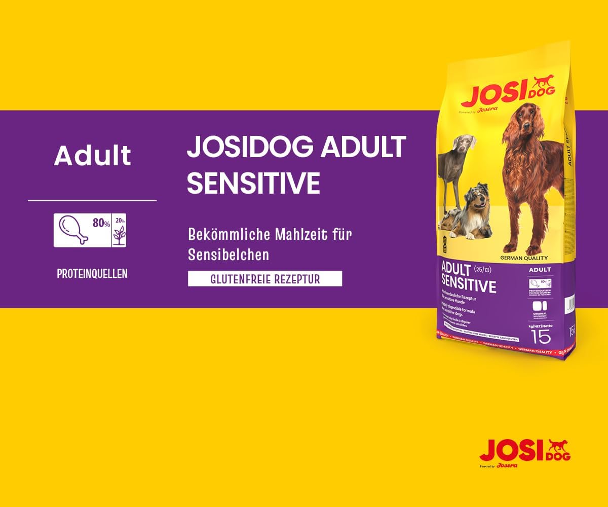 JosiDog Adult Sensitive Hundefutter 15 kg Trockenfutter empfindlich Geflügelprot