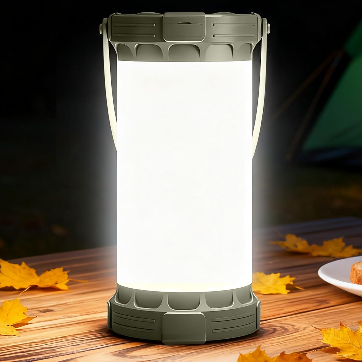 Glocusent Campinglampe 1500 lm 135 LED 5000 mAh wiederaufladbar SOS 5 Stufen