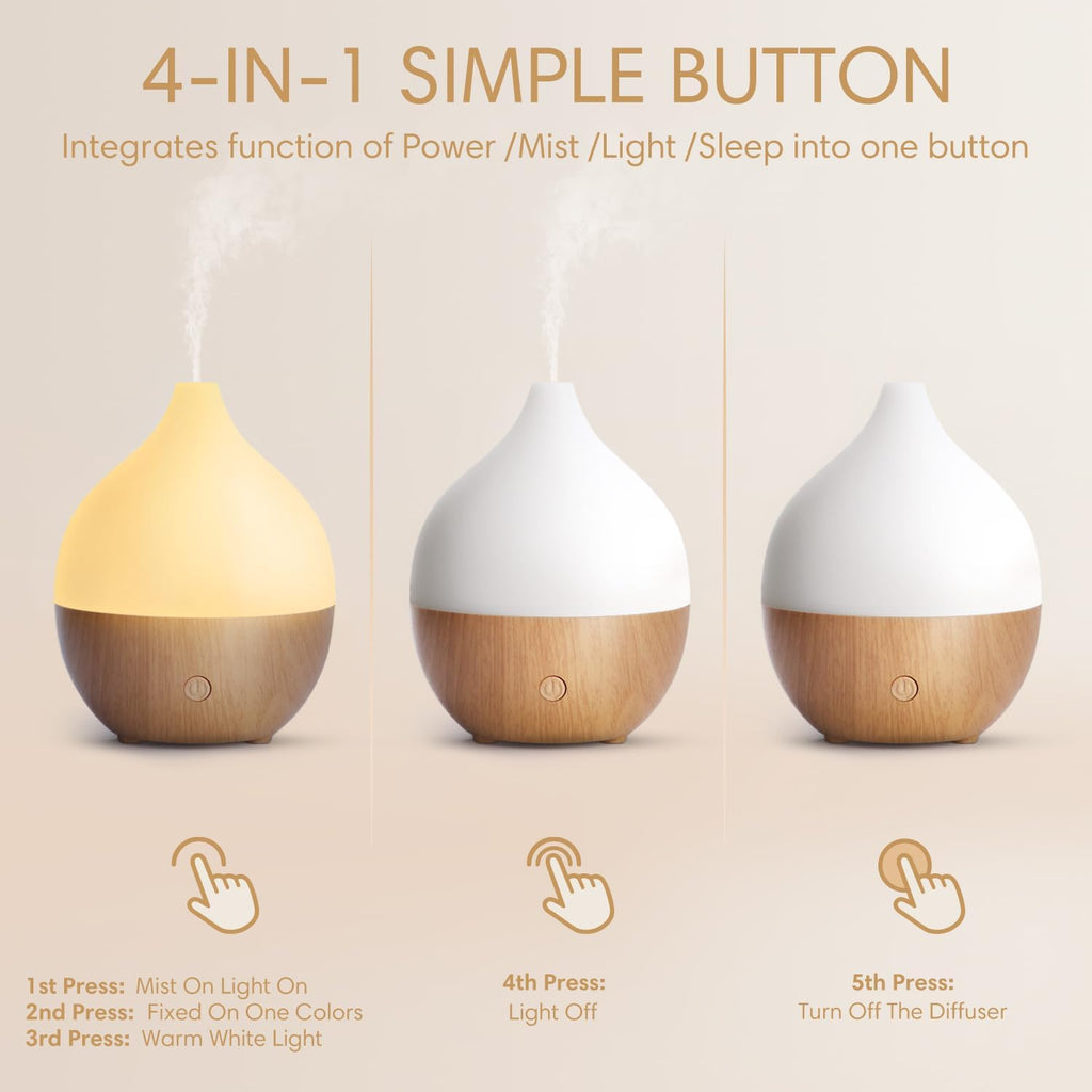 SALKING Ultraschall Aroma Diffuser LED RGB Weiss Holzoptik