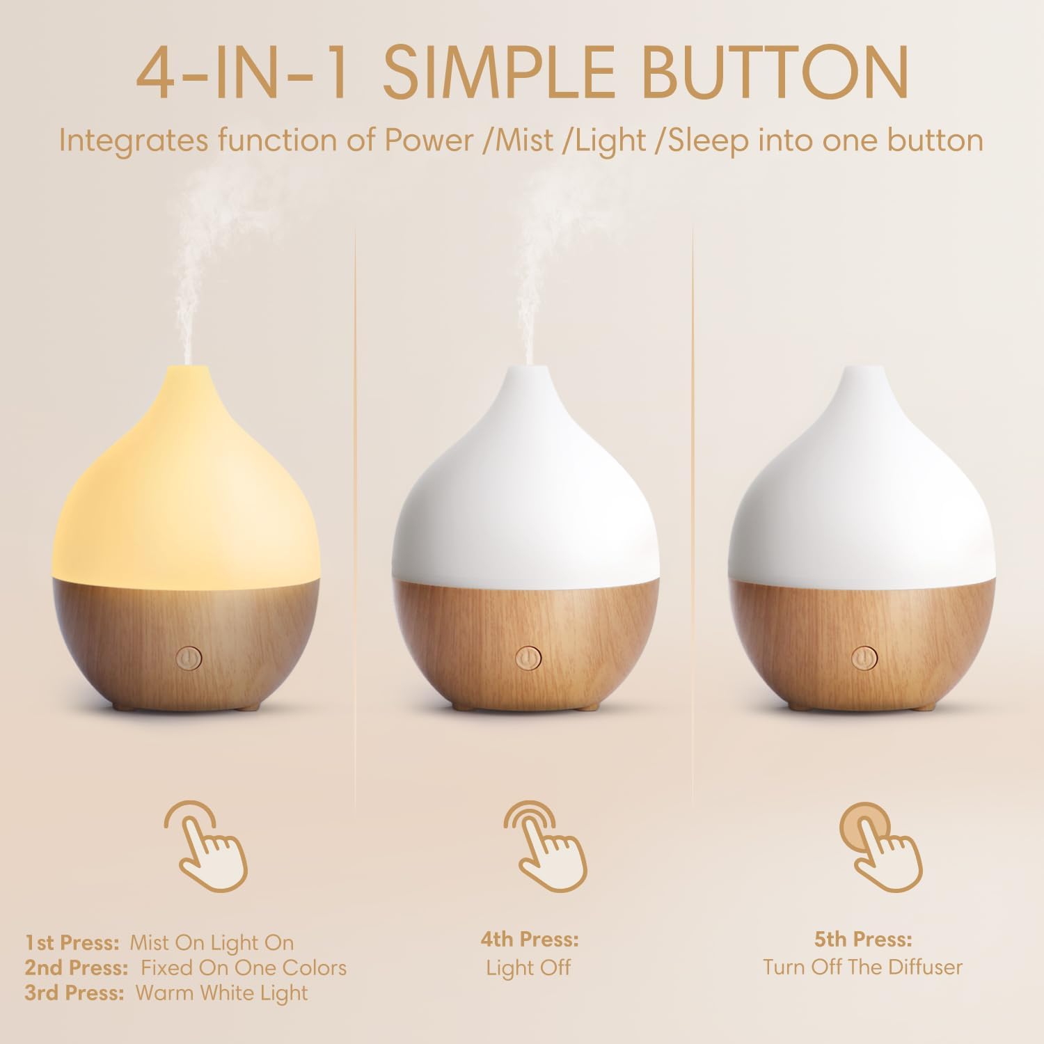 SALKING Ultraschall Aroma Diffuser LED RGB Weiss Holzoptik