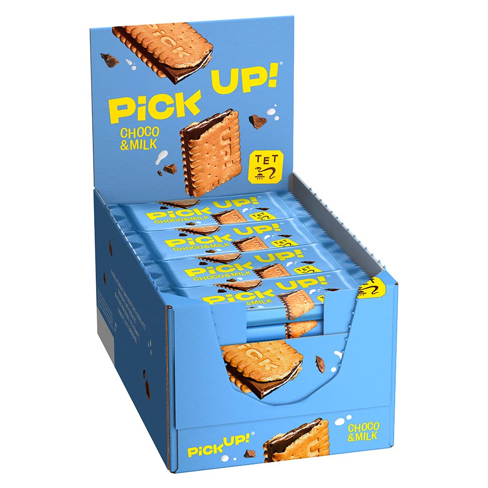 Pick Up! Choco & Milk 24 x Keksriegel Knackige Milchschokolade verschiedene