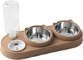 3‑in‑1 Katzennapf Set Edelstahl erhöht 15° Futternapf Wassernapf Spender