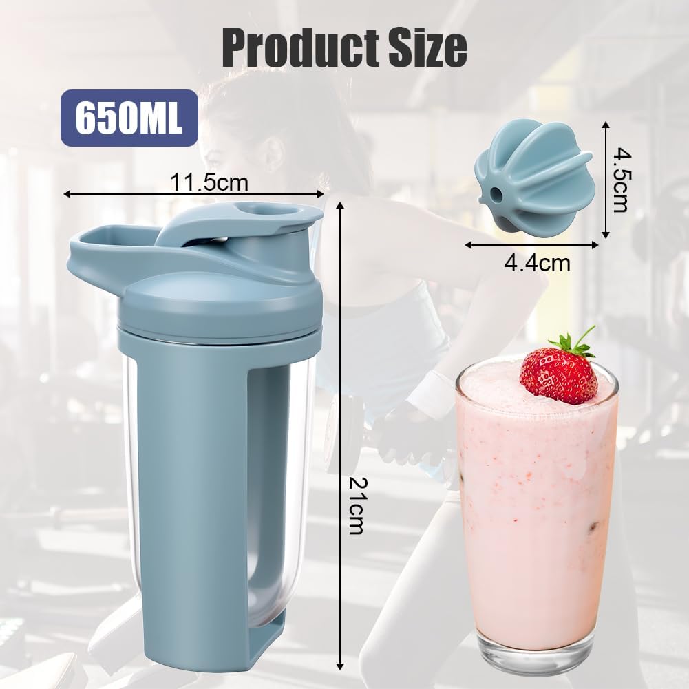 Protein Shaker 2er Set mit Edelstahl-Mixball BPA-frei Schwarz/Rosa