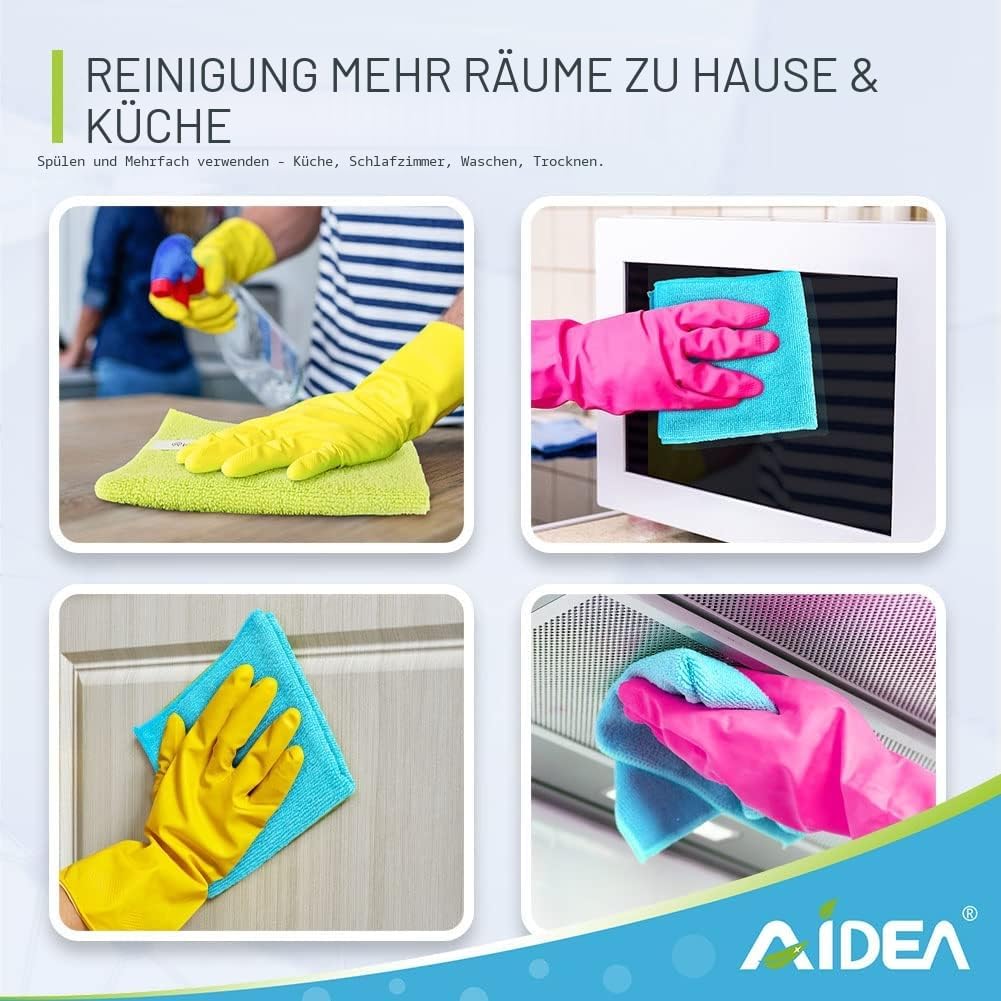 AIDEA Mikrofasertuecher 100 Stueck Reinigungstuecher Haushalt 30x30 cm