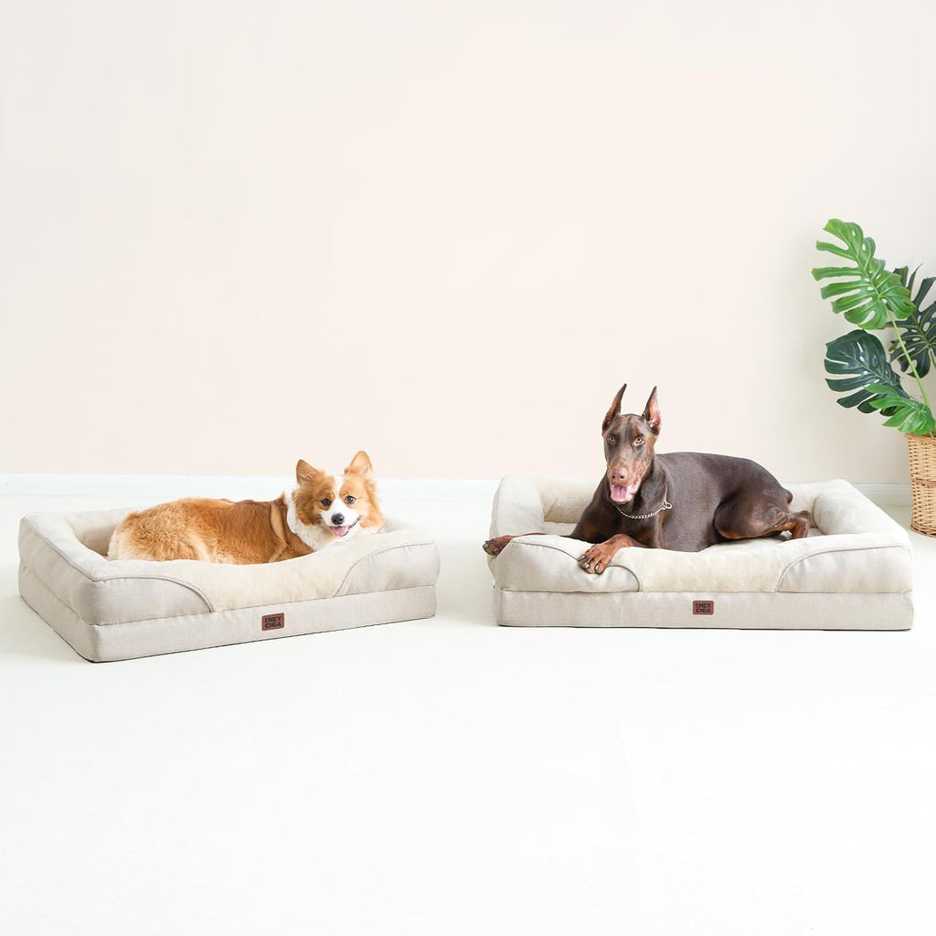Orthopaedisches Hundebett 91×68×17,5 cm Memory Foam waschbar 16,5cm-19cm