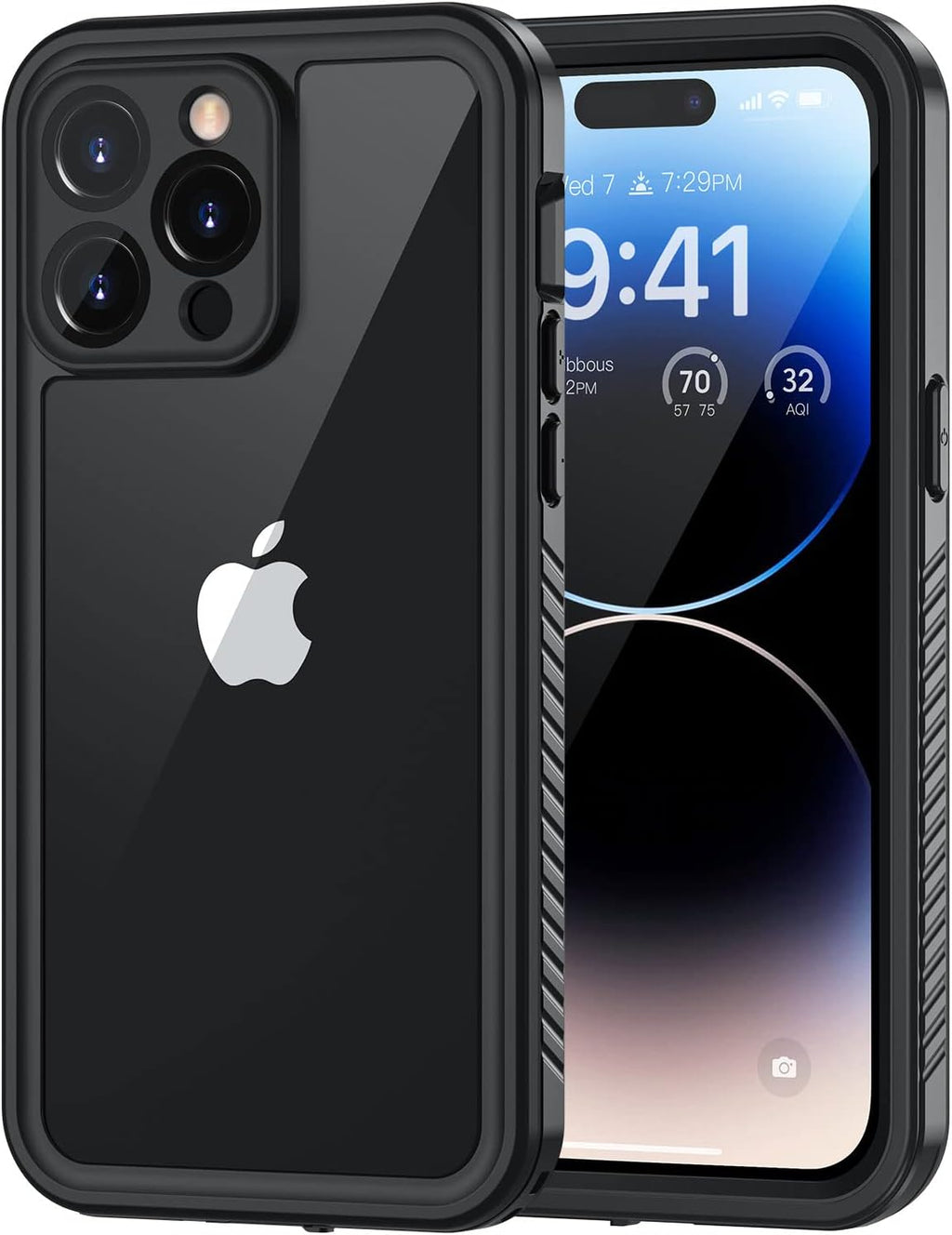 Lanhiem iPhone 15 Huelle IP68 Wasserdicht 360° Ganzkoerper Schutz Stossfest Schwarz