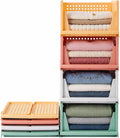 4er Set Stapelboxen Kleiderschrank Organizer Kunststoff Grau RMAN