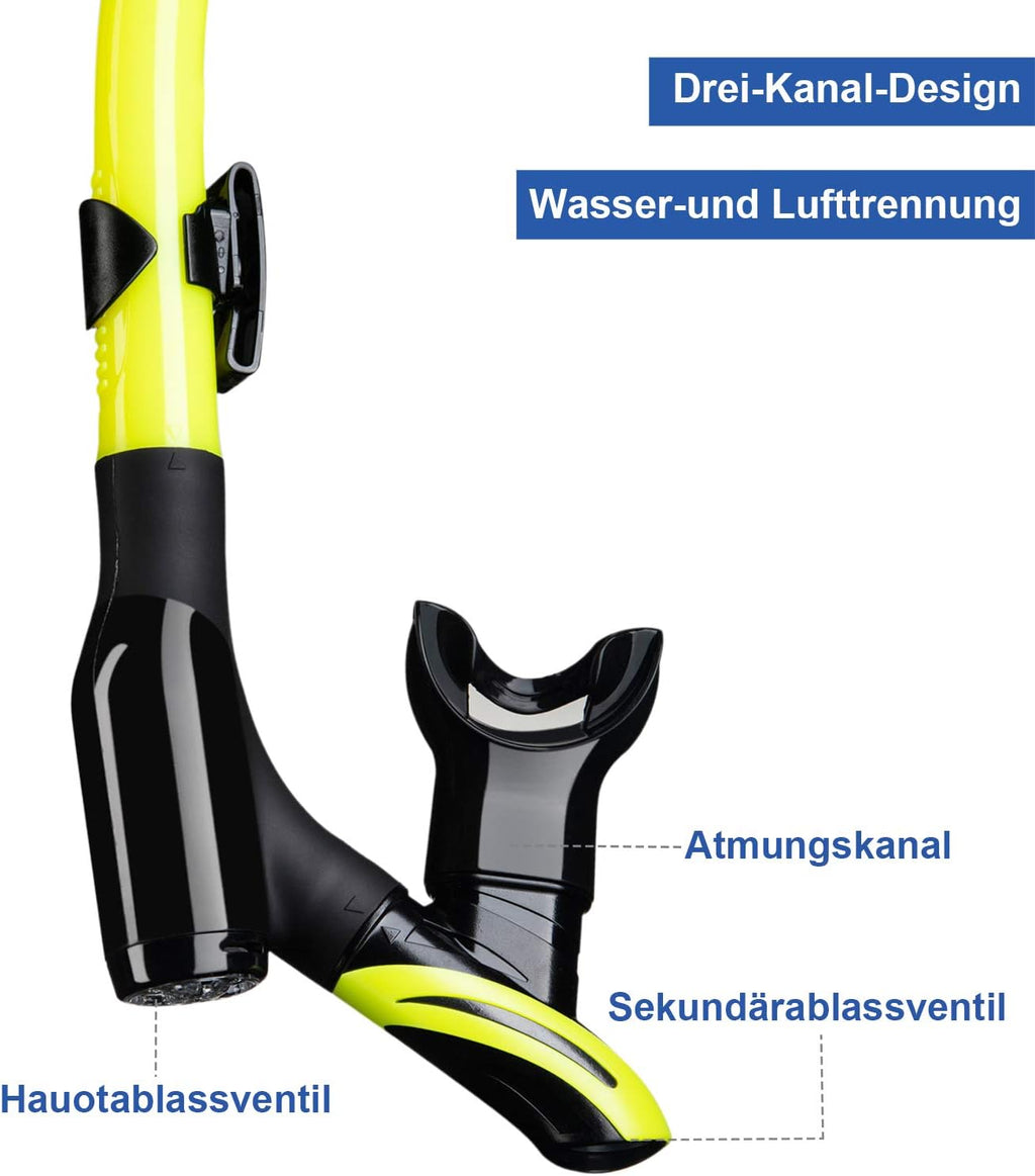 Dorlle Schnorchelset Erwachsene Taucherbrille gehaertetes Glas Anti-Fog