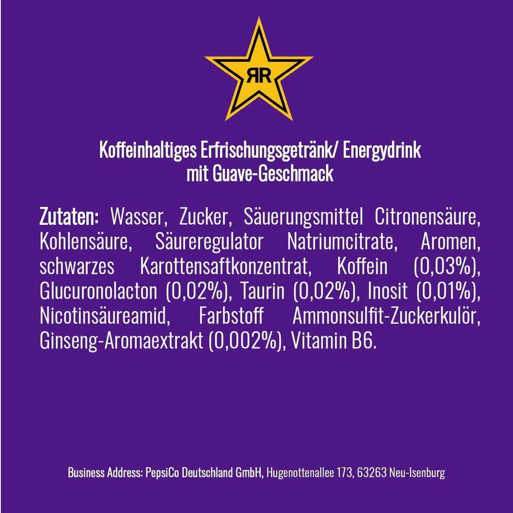 Rockstar Energy Drink Tropical Guava Geschmack - Koffeinhaltiges Erfrischungsget