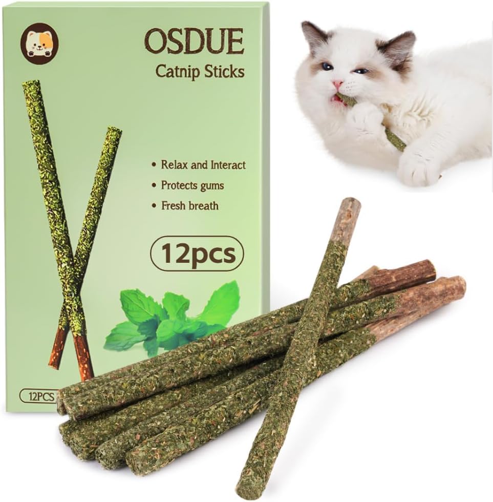 OSDUE Katzenminze Matatabi Kausticks 32 Stueck fuer Zahnpflege, Mundgeruch