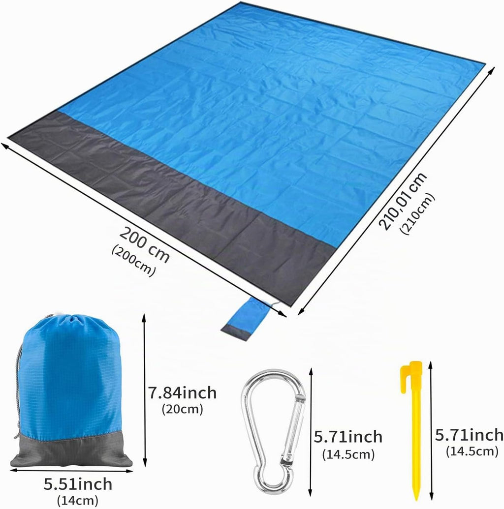 Senders Stranddecke 200×210 cm sandfrei wasserdicht faltbar leichte Picknickdeck
