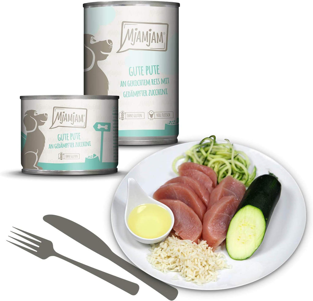 Hundefutter Nassfutter Mixpaket 6x400g Huhn Ente Rind Pute Kalb Lamm