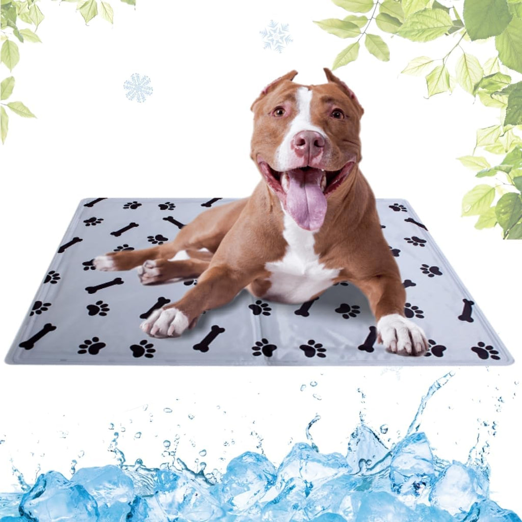 Kuehlmatte Hund 30x40 cm mit ungiftigem Gel, selbstkuehlend, waschbar, Knochen