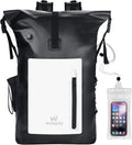 30L Rolltop Rucksack wasserdicht mit Laptopfach und IPX8 Handyhuelle