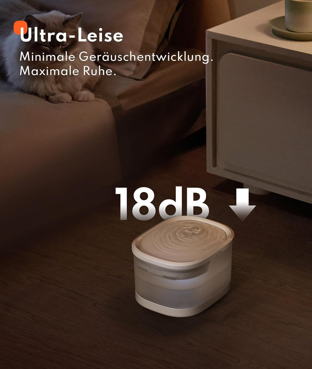 Homerunpet Katzenbrunnen leise 18dB mit Filtersystem spuelmaschinenfest