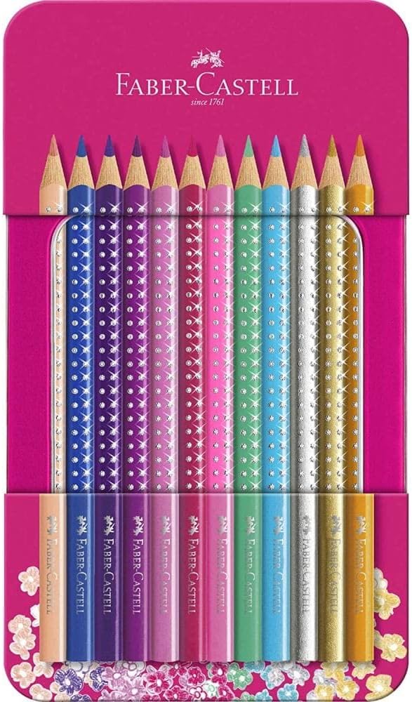 Sparkle Pastell Buntstifte 12er im Metalletui, dreikantig, bruchsicher
