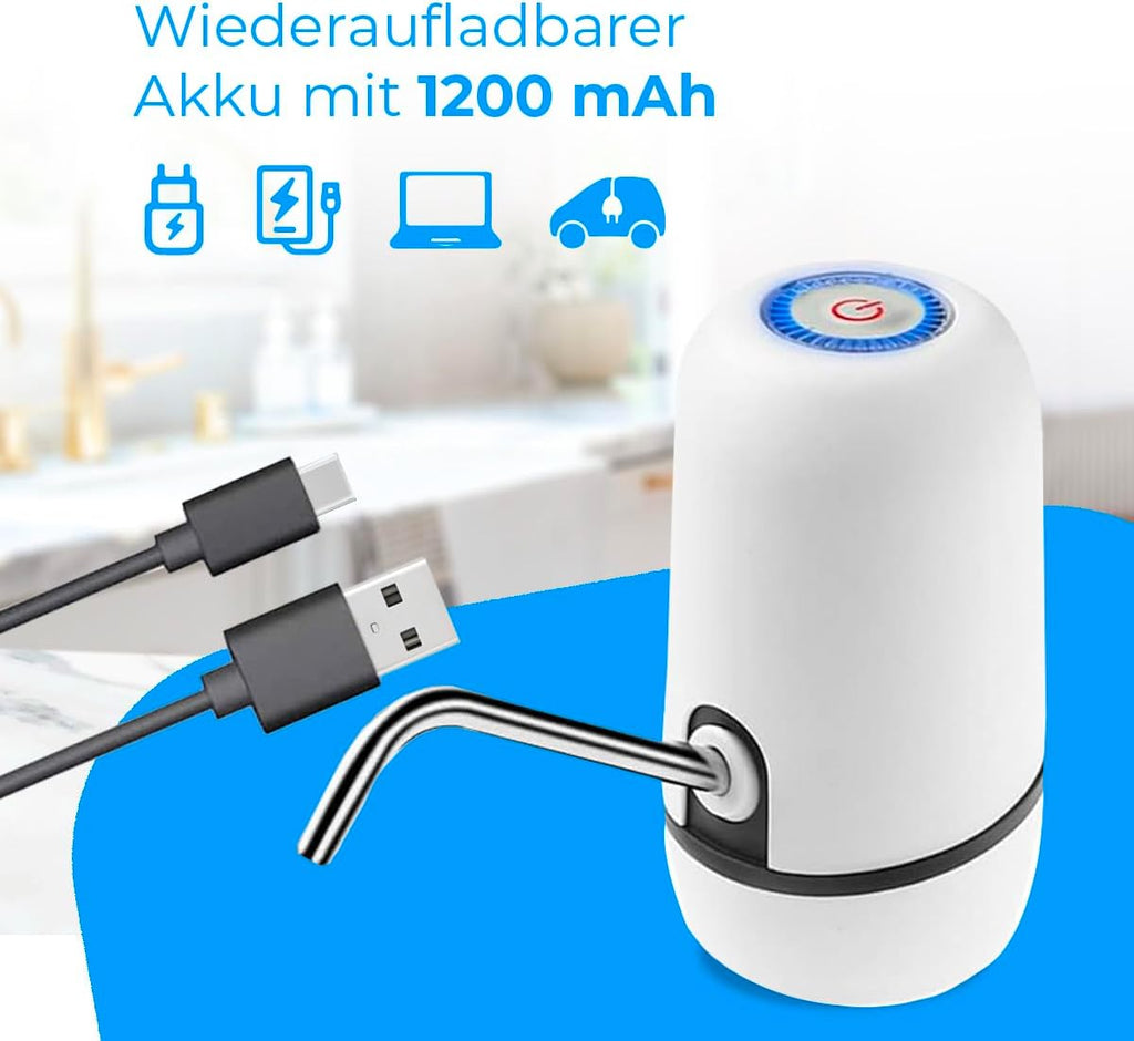 NK Wasserspender USB wiederaufladbar Edelstahl Dosierer BPA-frei fuer 1.5-18.9 L