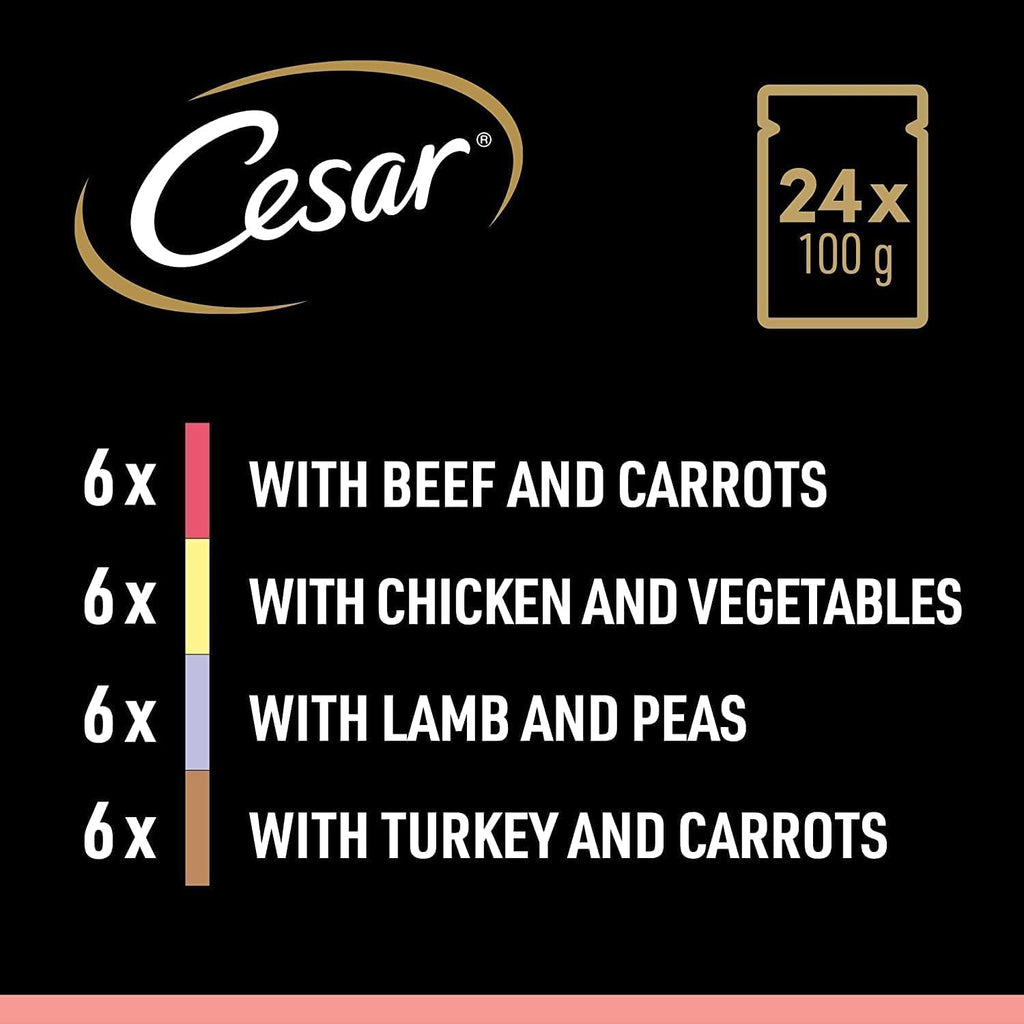 Cesar Hunde Nassfutter 40 x 100 g Selektion in Sauce - verschiedene Sorten