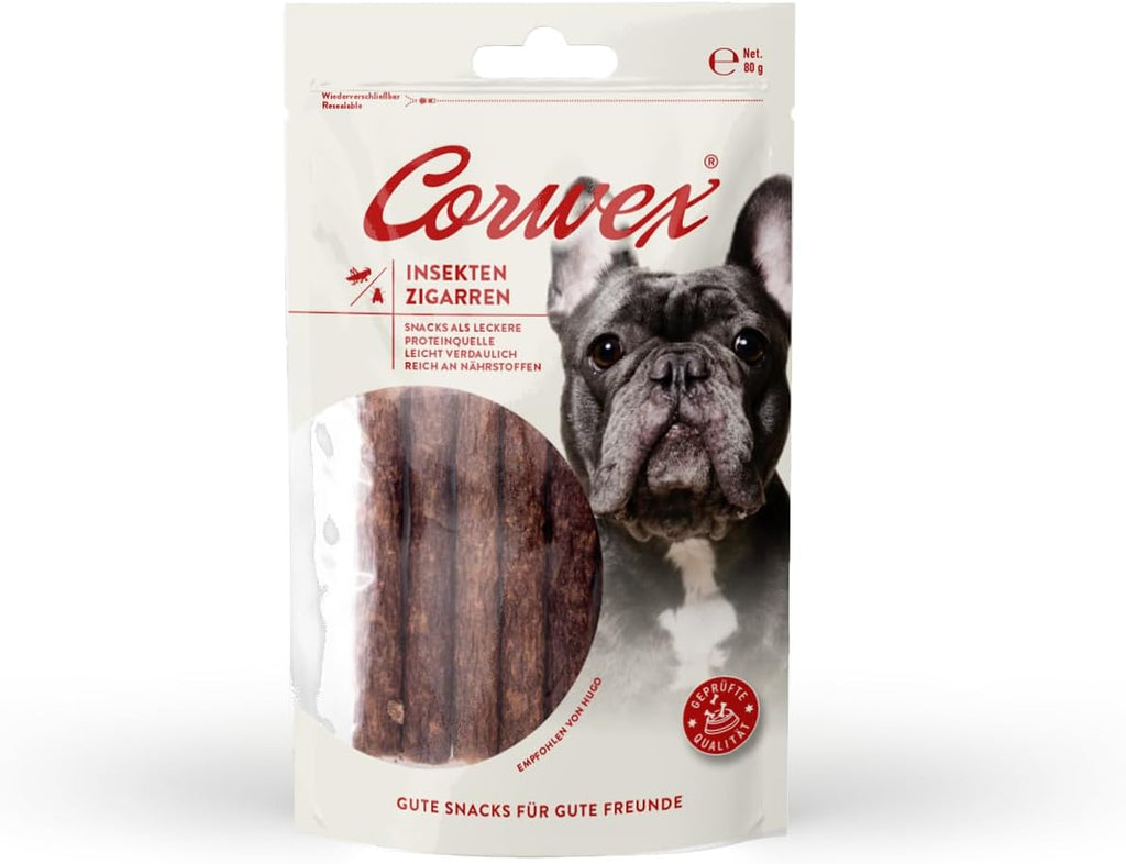 Corwex Insekten-Zigarren fuer Hunde - Insektenprotein Snack schonend